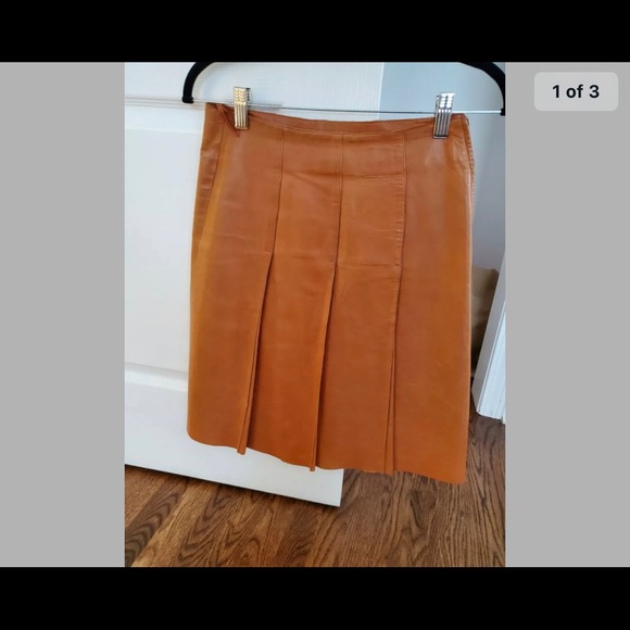 Prada Dresses & Skirts - Prada leather, pleated skirt.